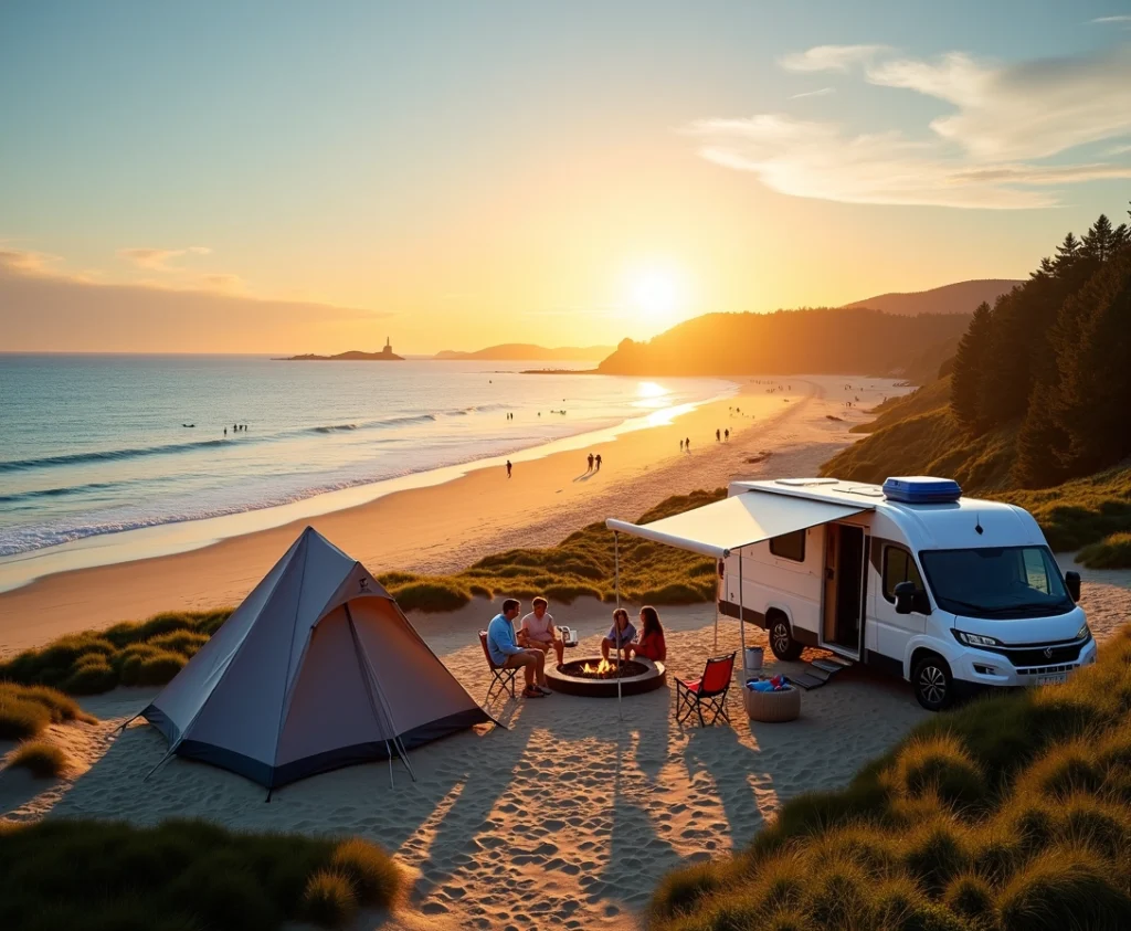 camper en bord de mer